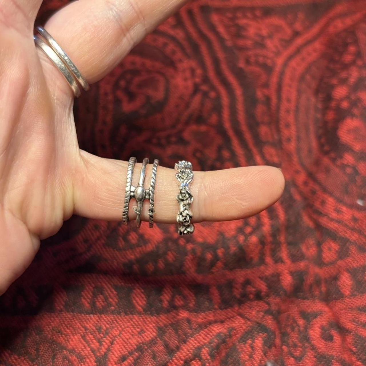 Women's Ring - Silver/Multi – Silver toe ring set… - image 4