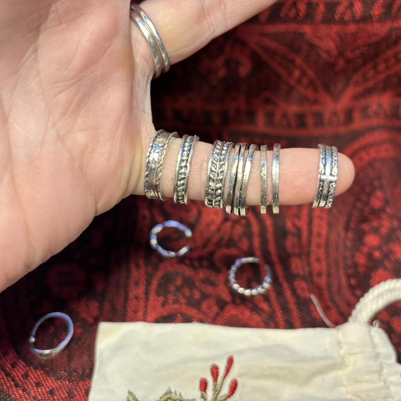 Women's Ring - Silver/Multi – Silver toe ring set… - image 2