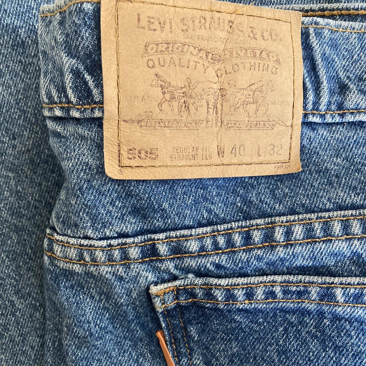 Levi's Men's Blue and Orange Jeans | Depop