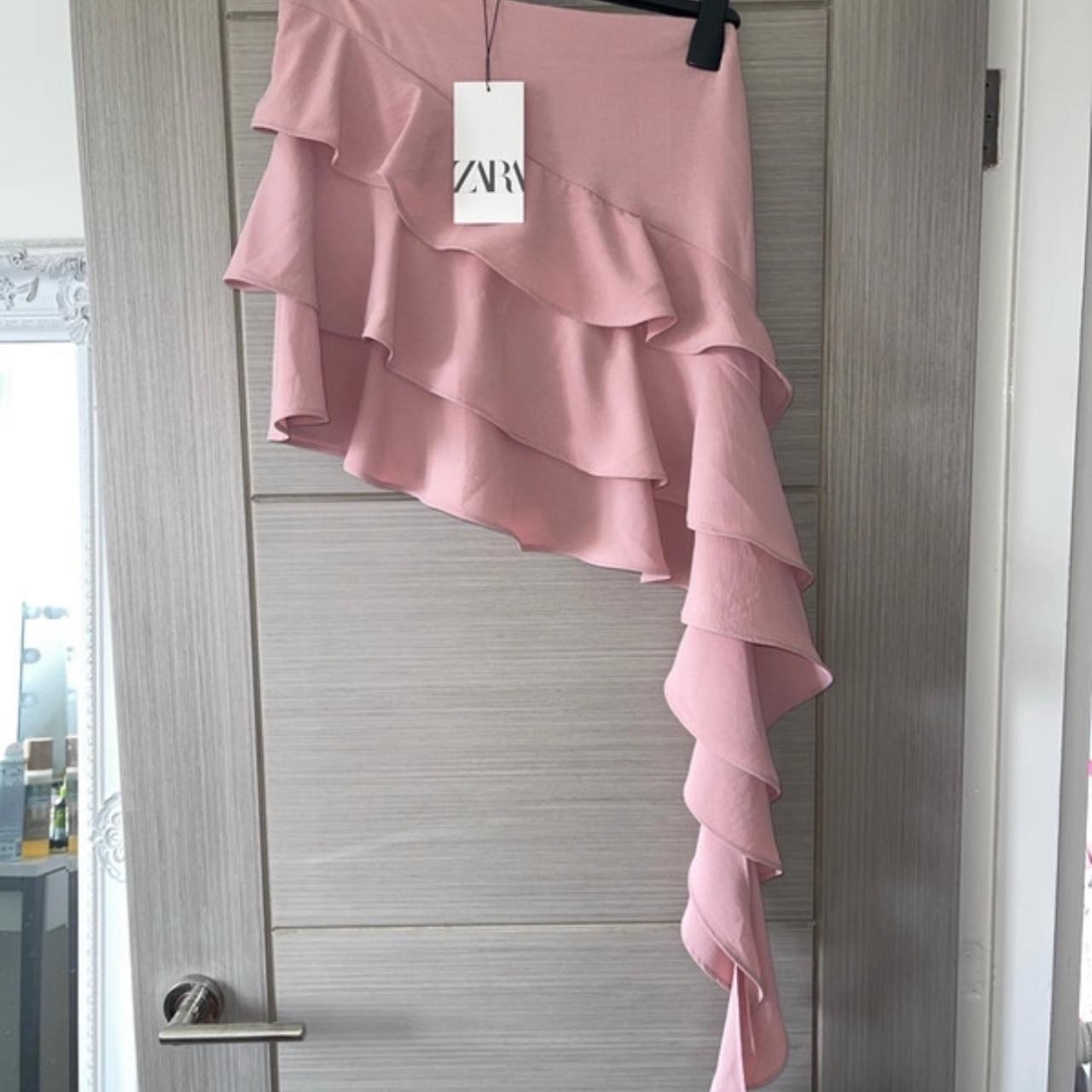 Zara baby pink frill skirt size XS 6 never been