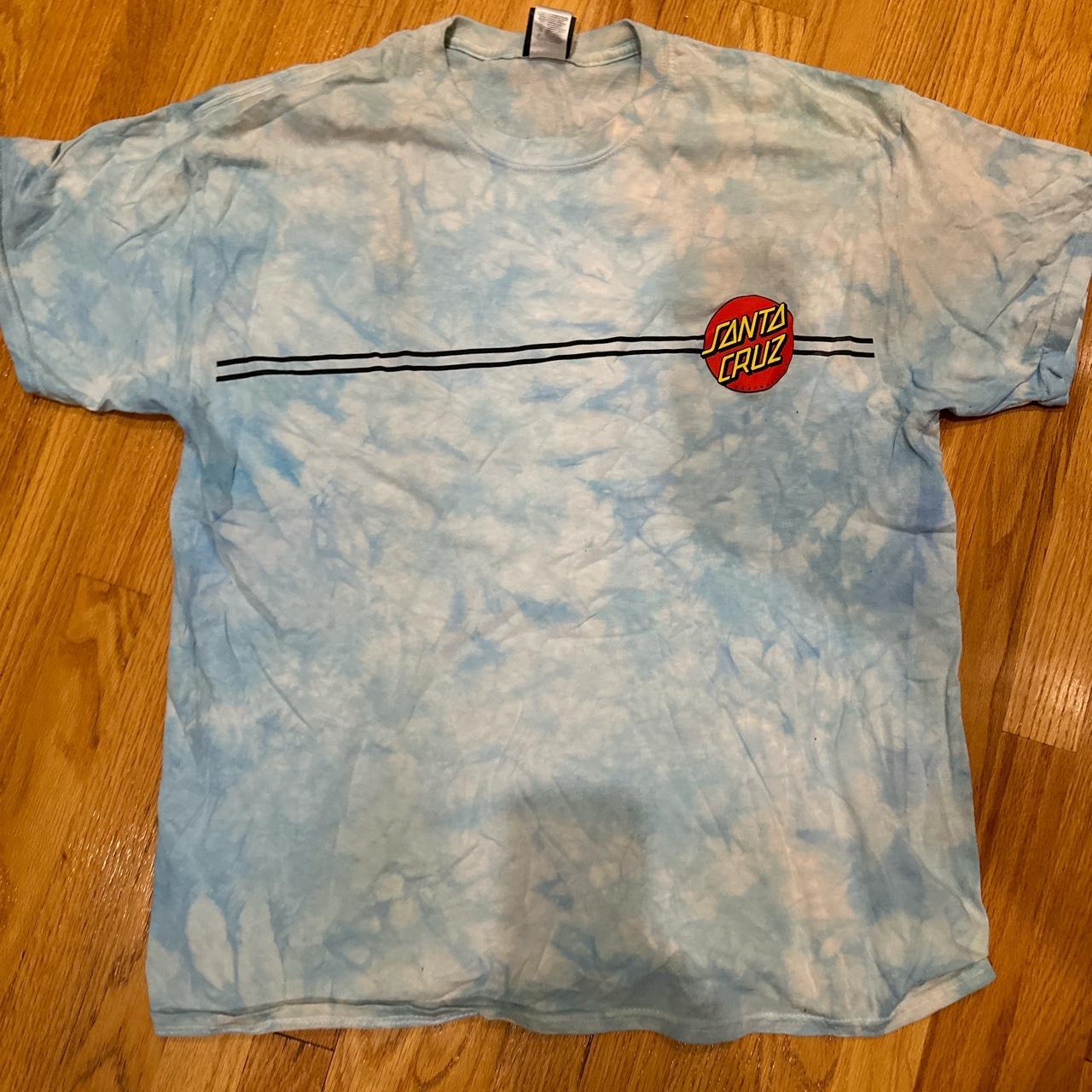 Santa Cruz men’s large tie dye sky blue tee t shirt... - Depop