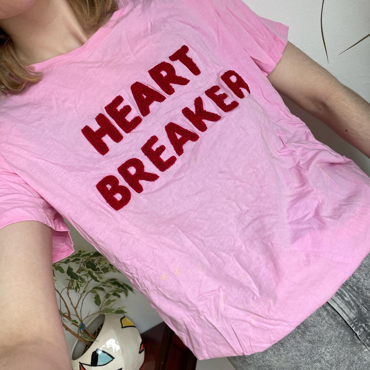 Primark Penneys pink Heart Breaker slogan tshirt. Depop