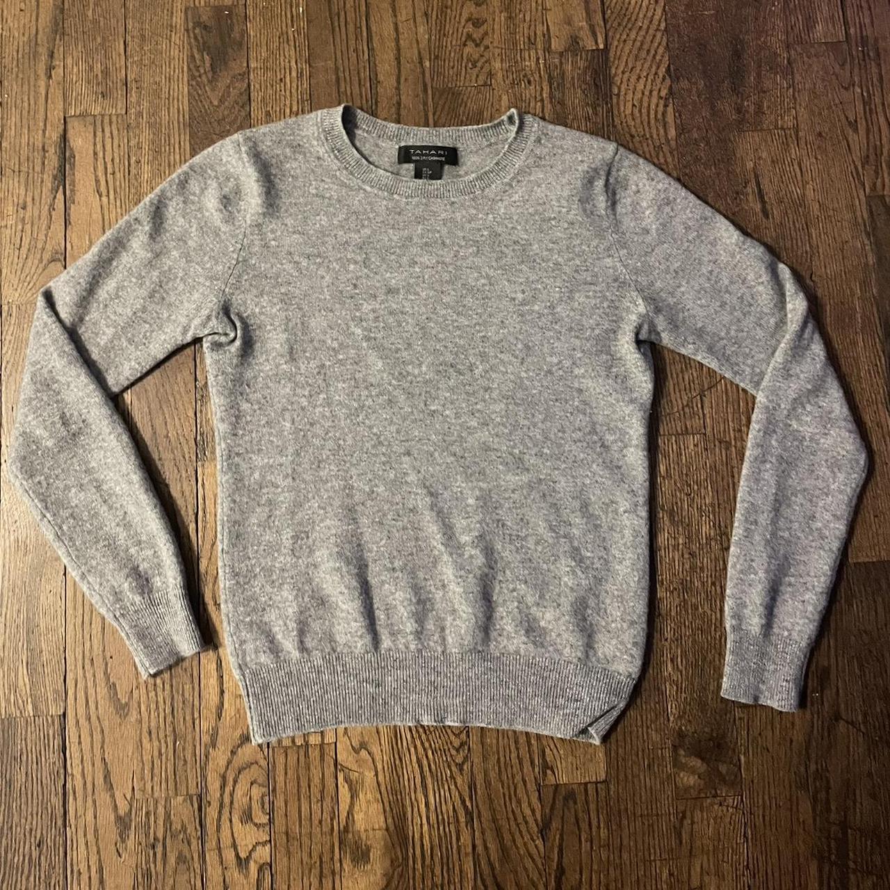 Grey Tahari 100% cashmere sweater! Worn only once... - Depop