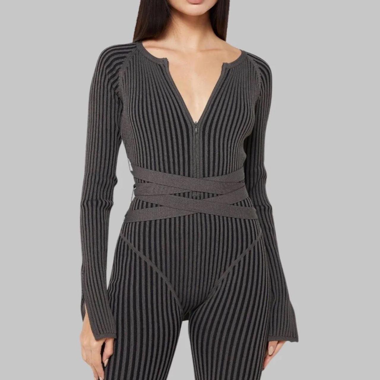 Maniere De Voir Knitted Two Tone Jumpsuit With Depop