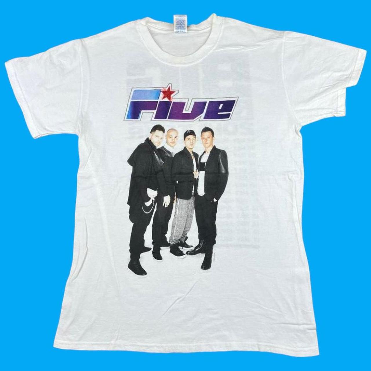 Five Tour T Shirt Medium Boyband White Concert T... Depop