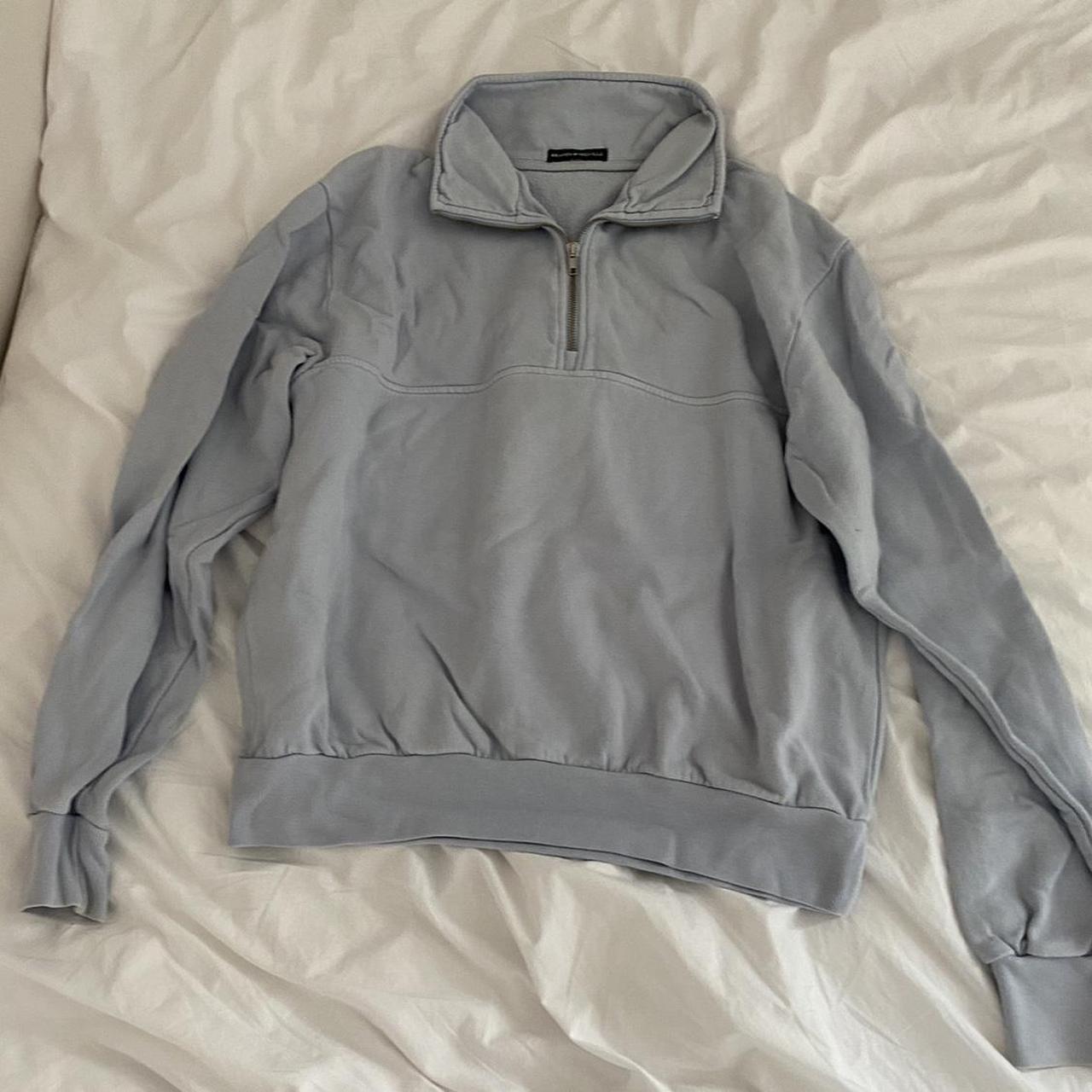 brandy melville light blue quarter zip