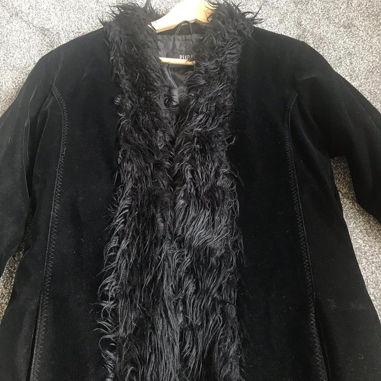 Amazing vintage black Afghan coat in a velour style... - Depop