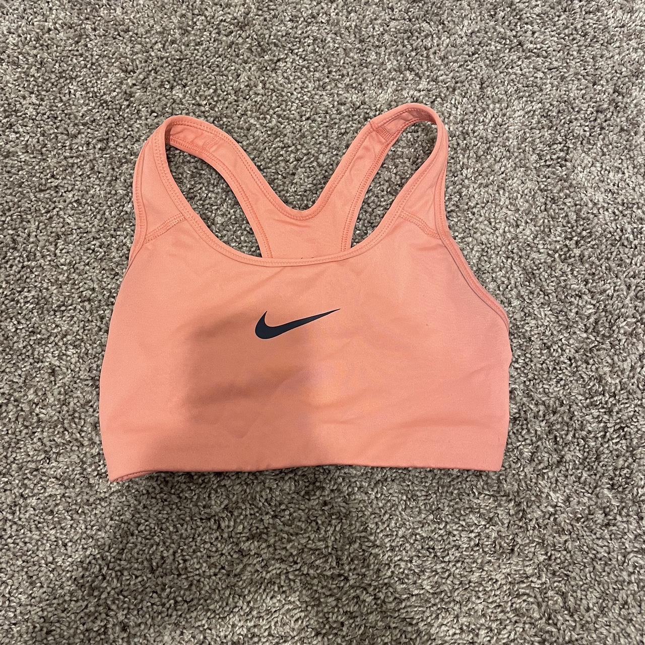 nike pink sports bra! some wear on the armpits... - Depop