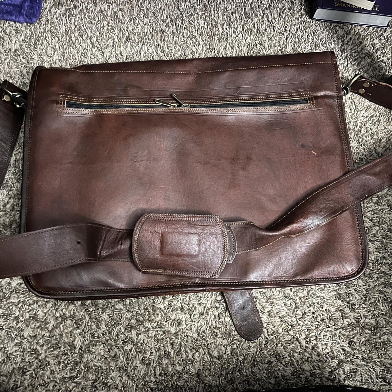 Cuero DHK 18 Inch Brown Vintage Handmade Leather Depop