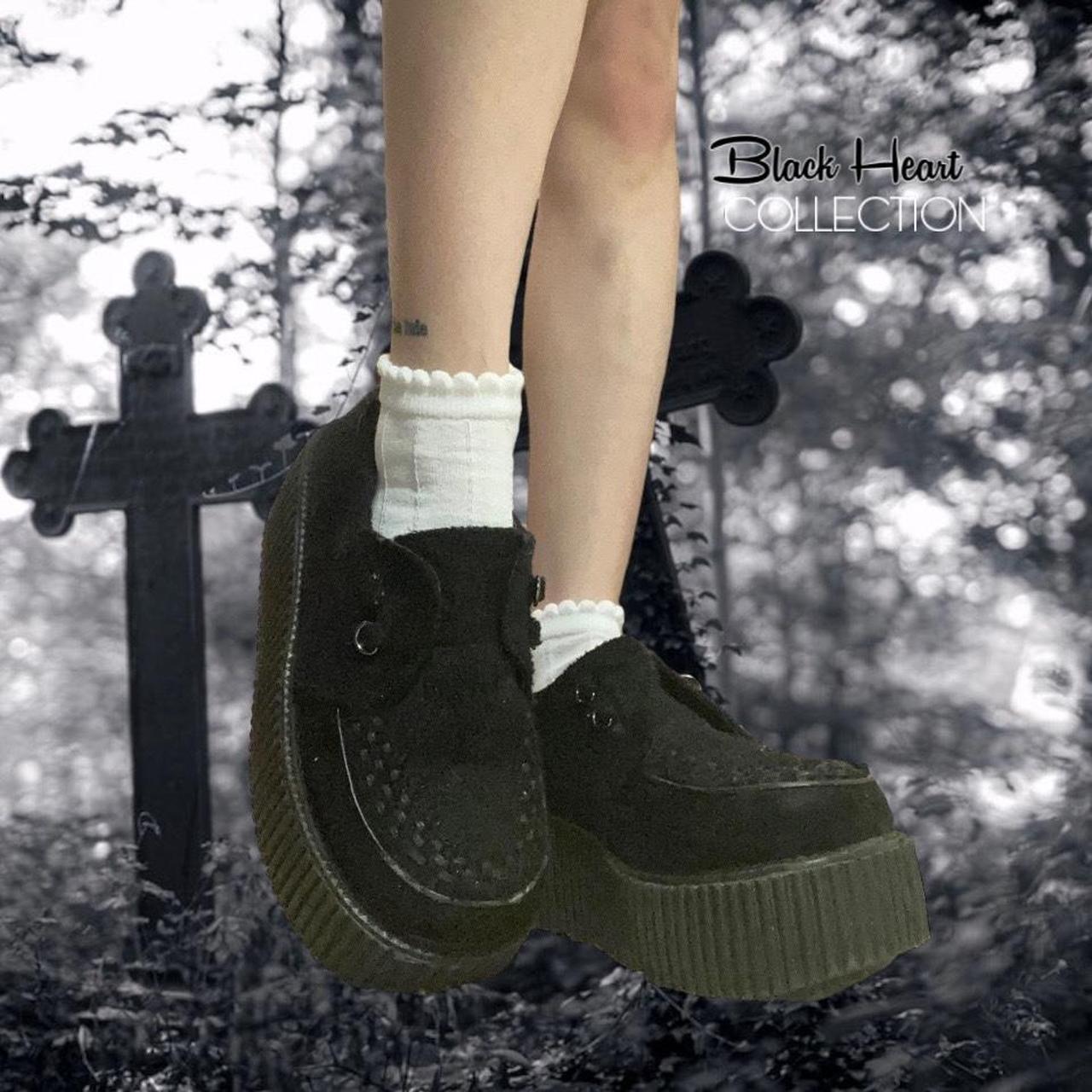 Demonia Creeper202 Platform Black Fur Shoes Black... Depop