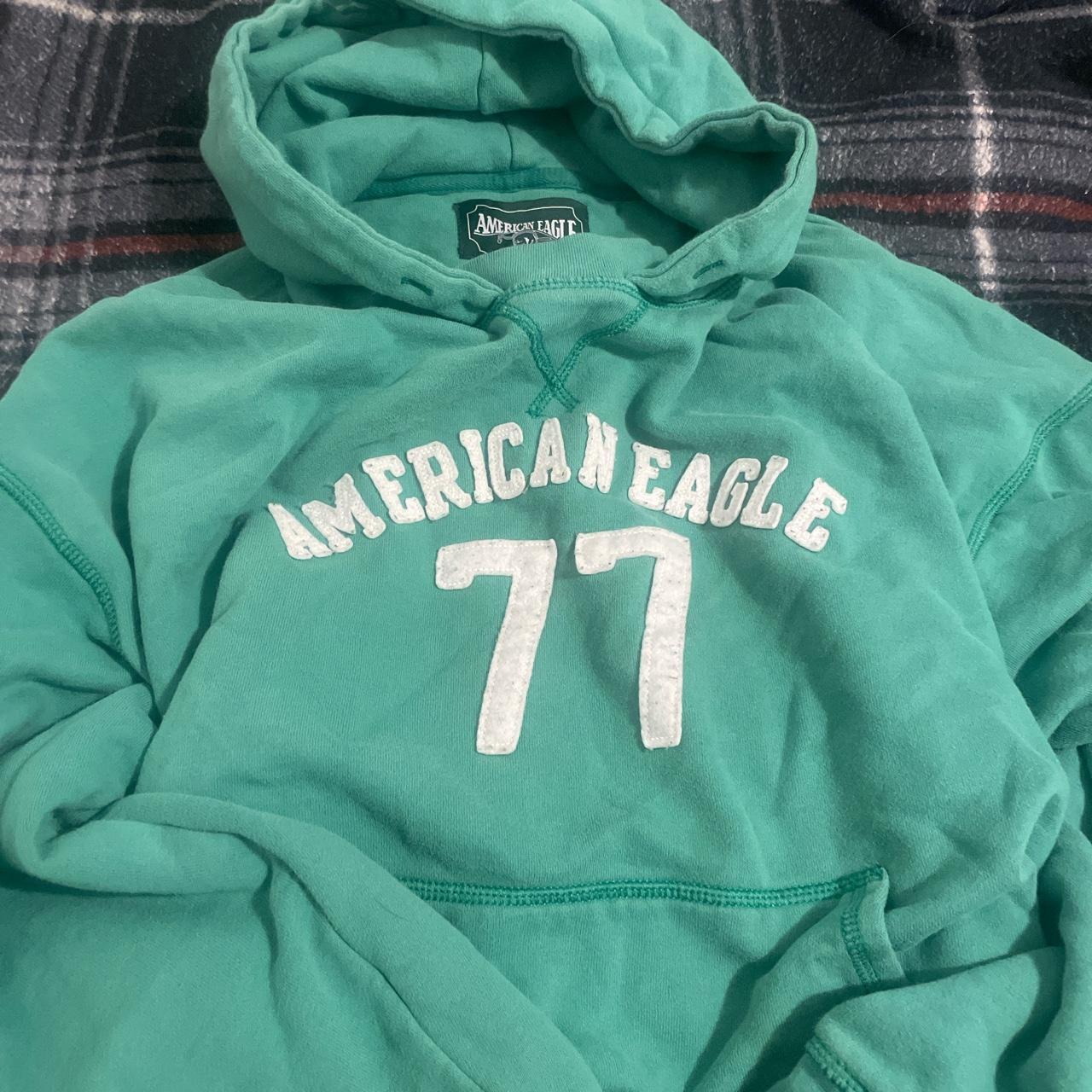 size small green american eagle vintage hoodie Depop