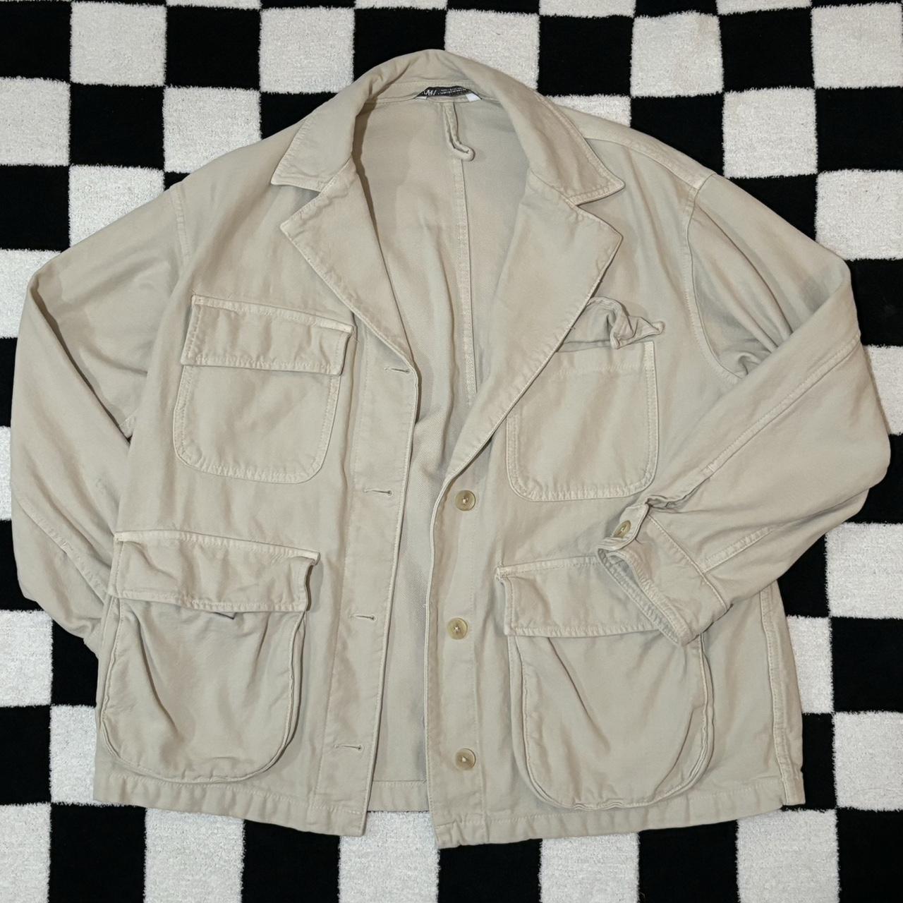 Zara Tan Painters Jacket size Medium,