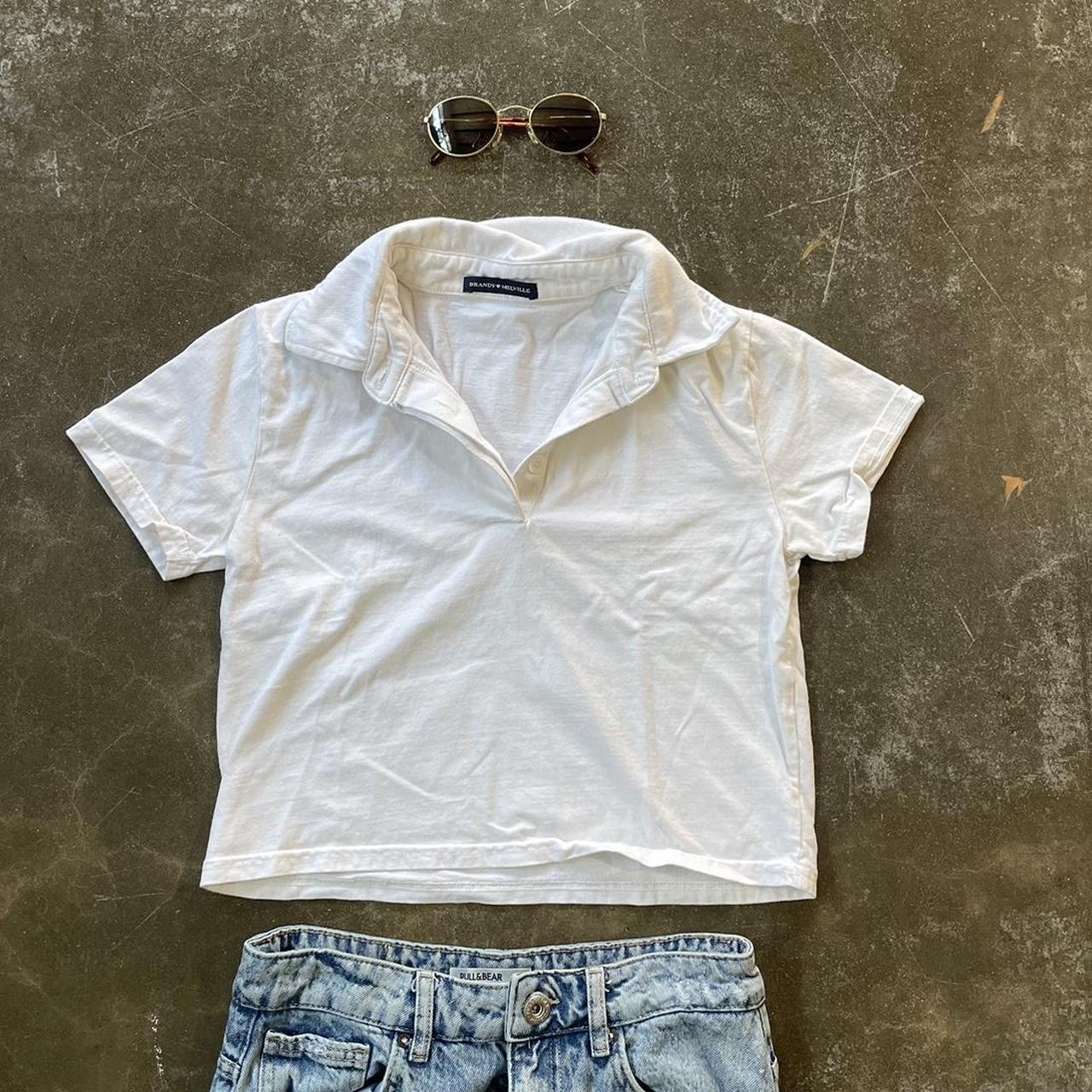 brandy melville white collared shirt • other stuff... Depop