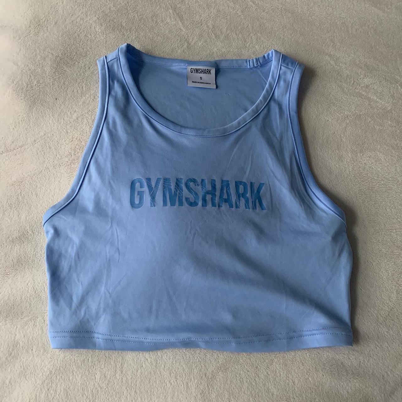 Gymshark Baby Blue Crop Top In perfect... Depop