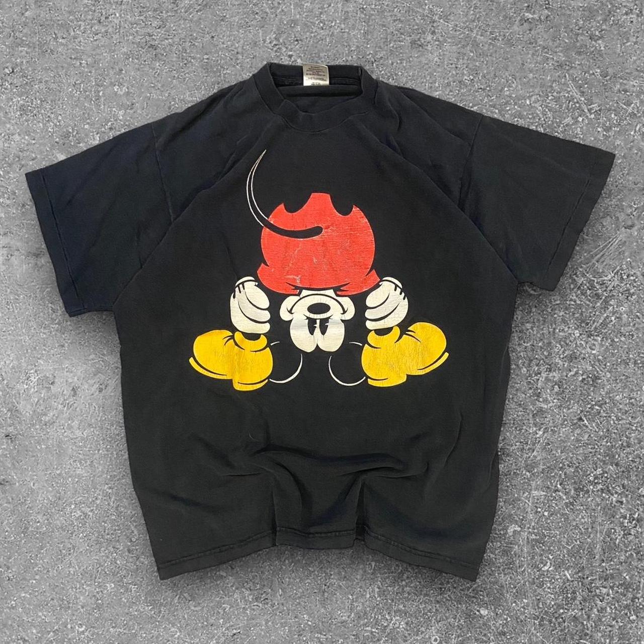 VINTAGE 90s FUNNY MICKEY MOUSE SINGLE STITCH... - Depop