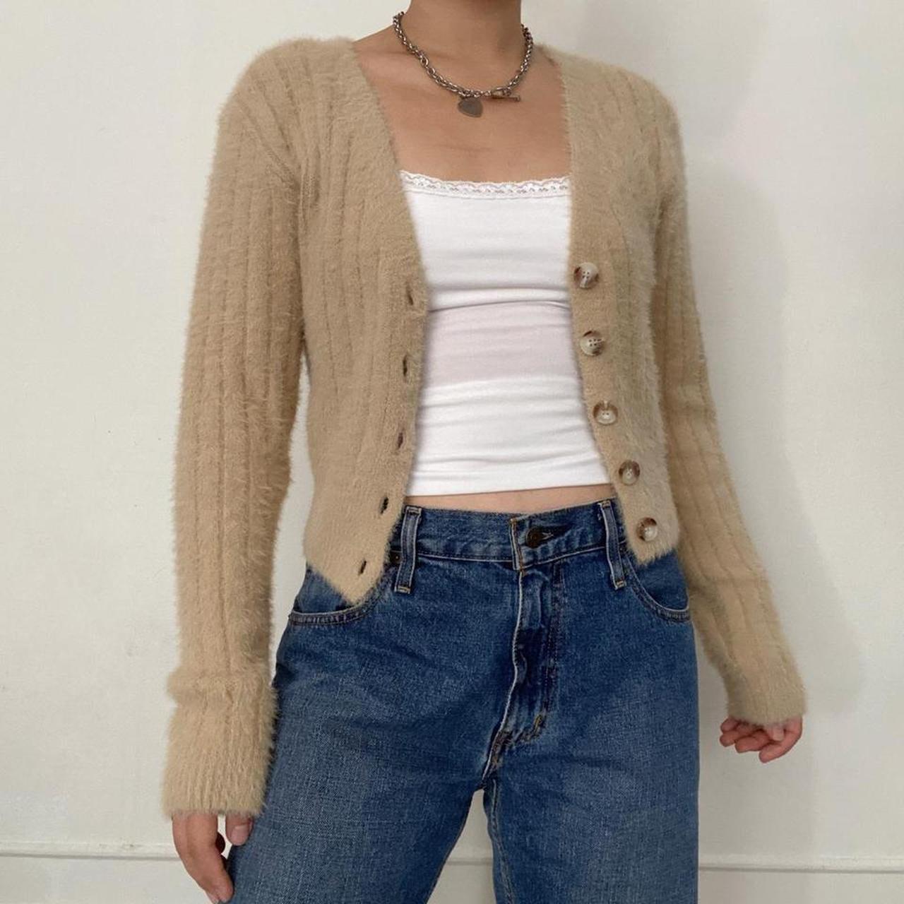 Repop Cropped fuzzy cardigan by Urban Outfitters Depop