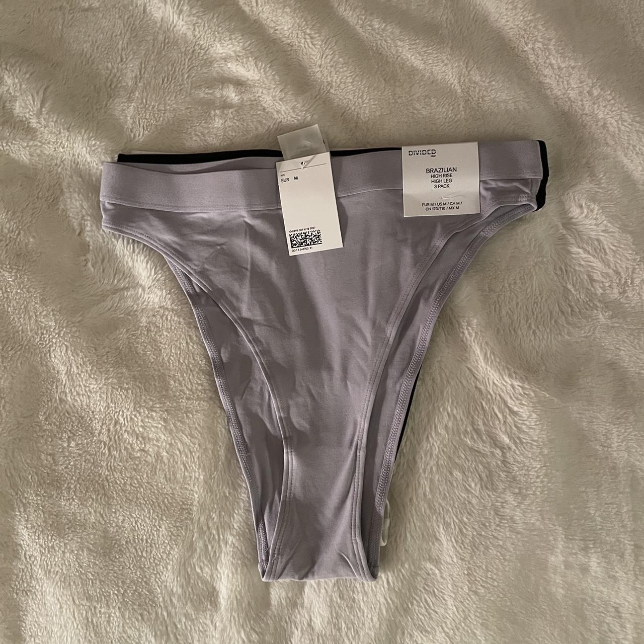 H&M Women's White and Black Panties Depop