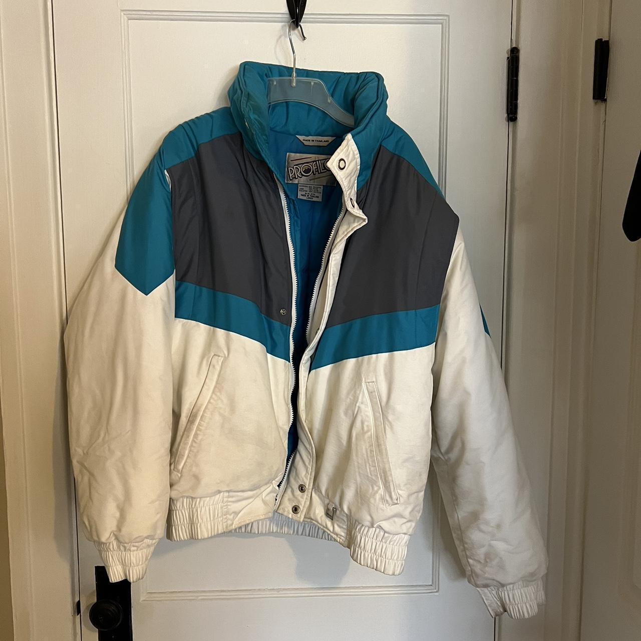 Men's White and Blue Jacket | Depop