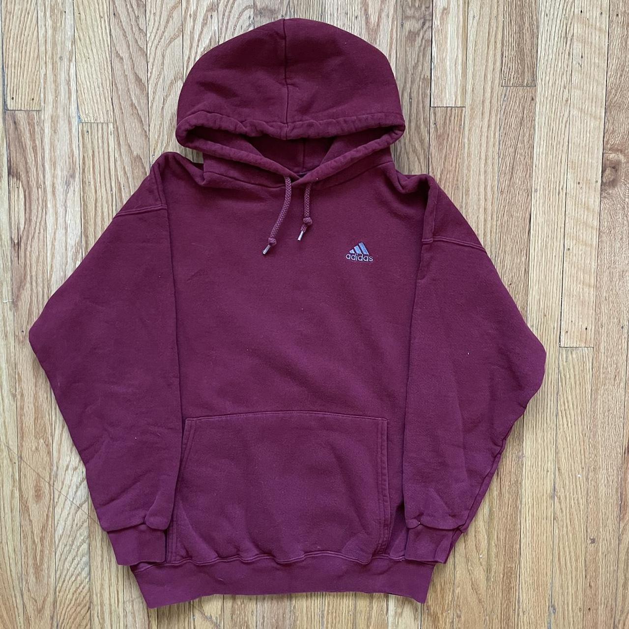 Adidas burgundy outlet hoodie mens