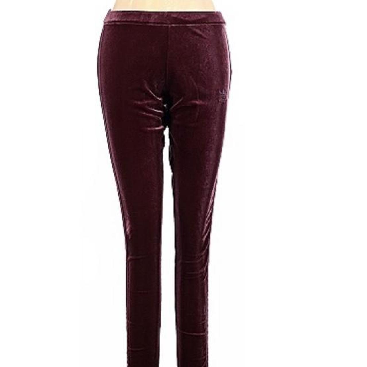 adidas velvet leggings maroon