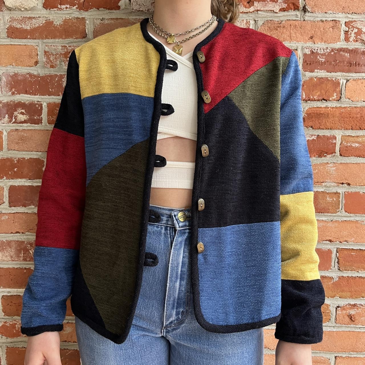 Color block sale jacket 80s