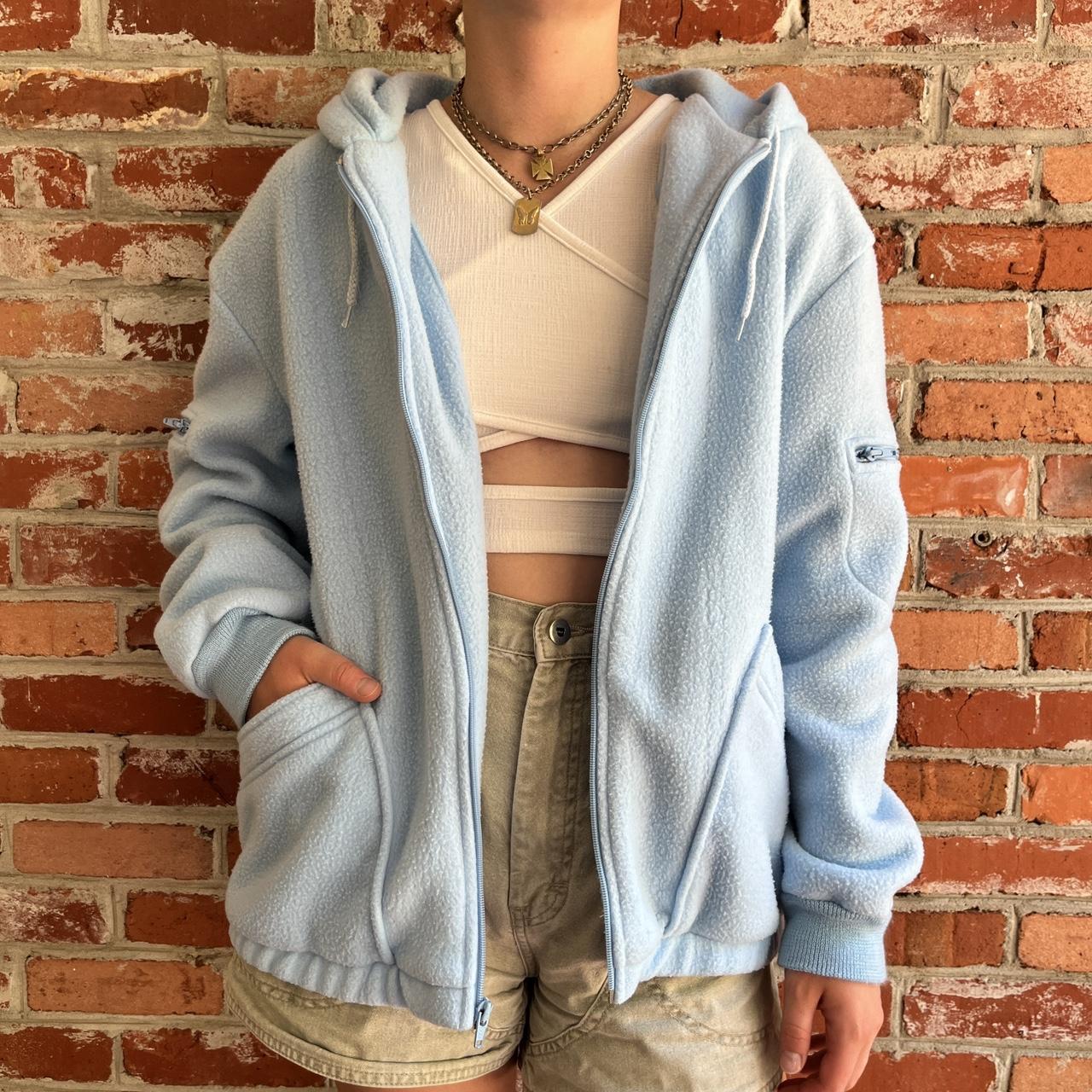 Vintage blue zip up jacket with lots of pockets... - Depop