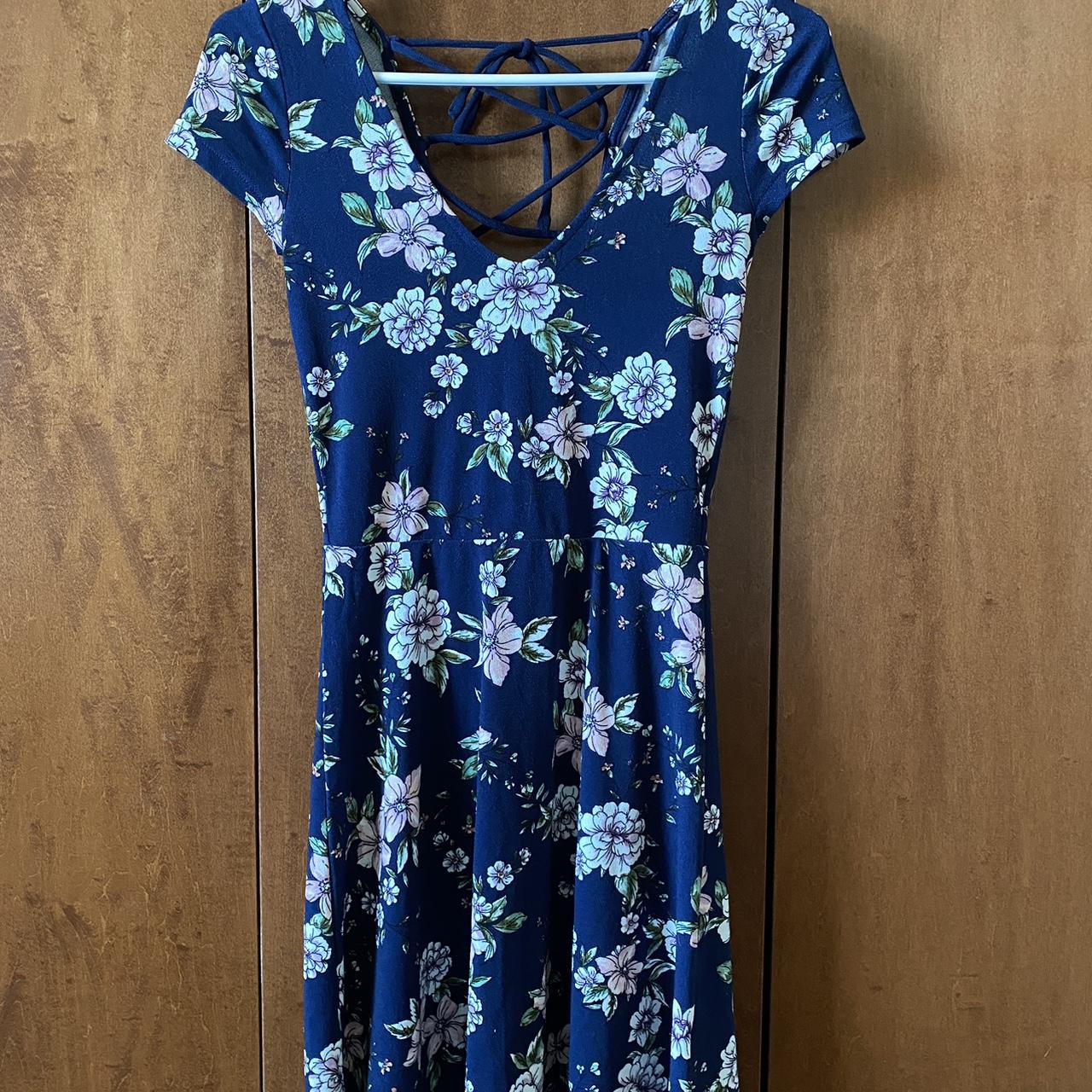 Aeropostale Blue Floral Dress -Navy blue