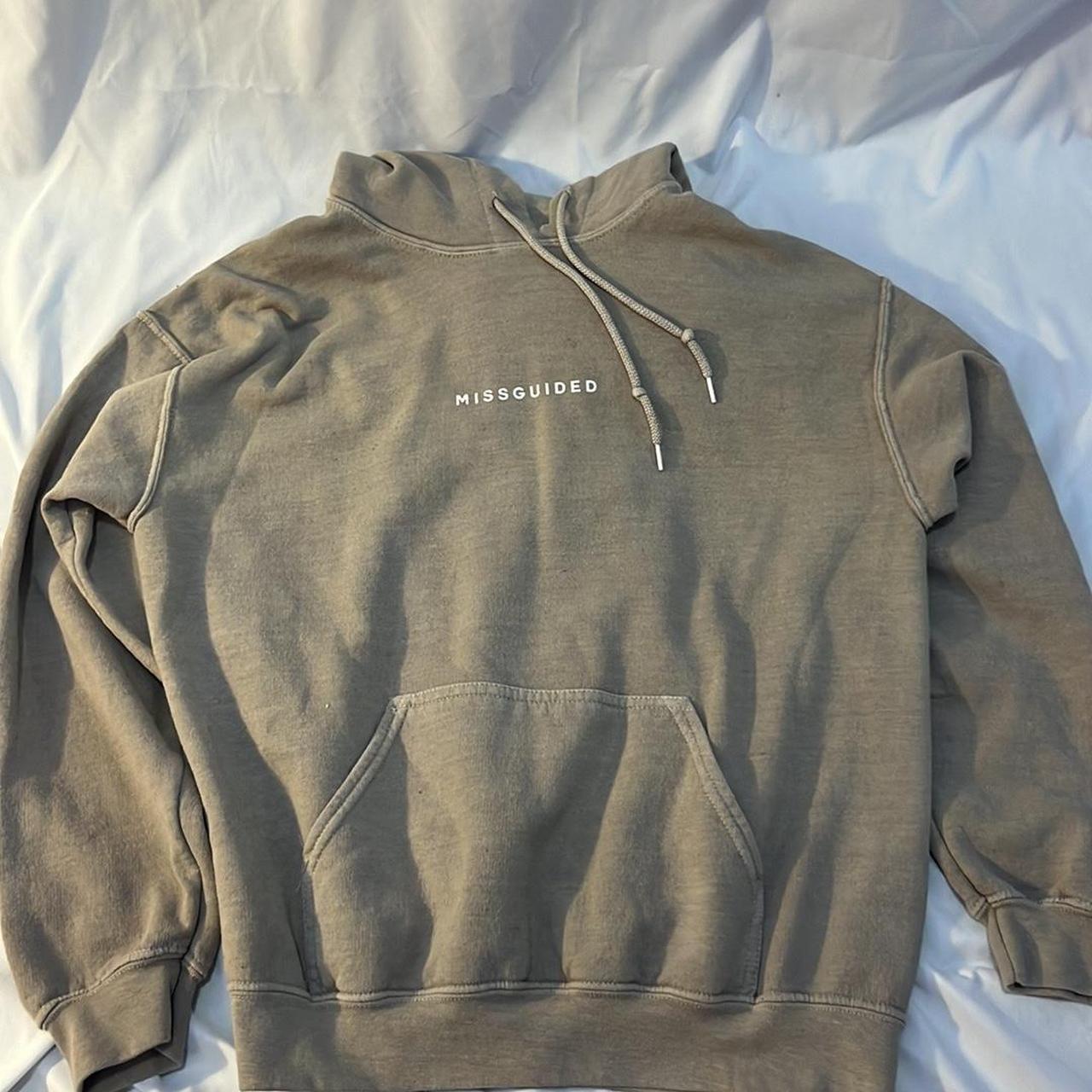 missguided hoodie tan color size small - Depop