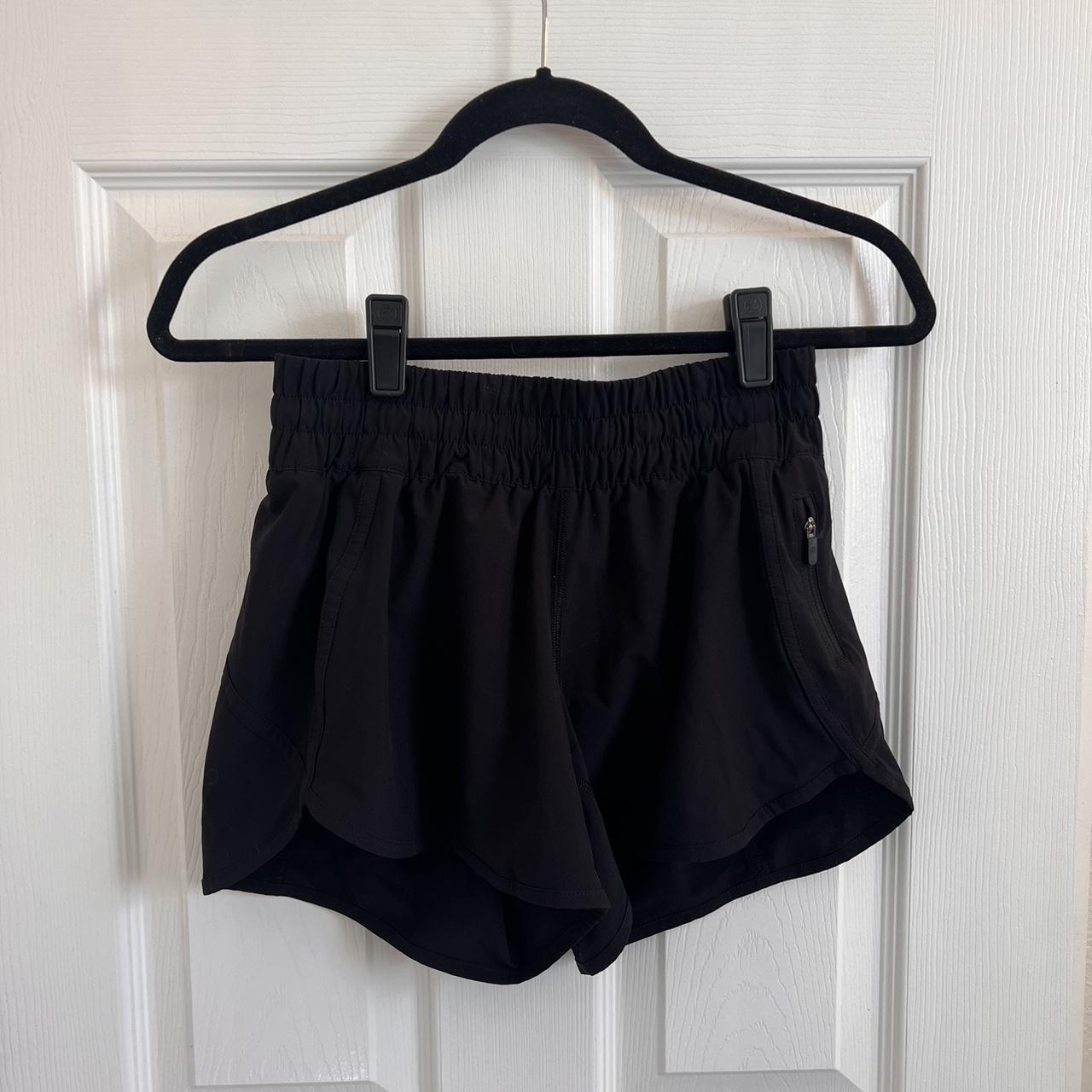 Lululemon black shorts. Size 4 #lululemon - Depop