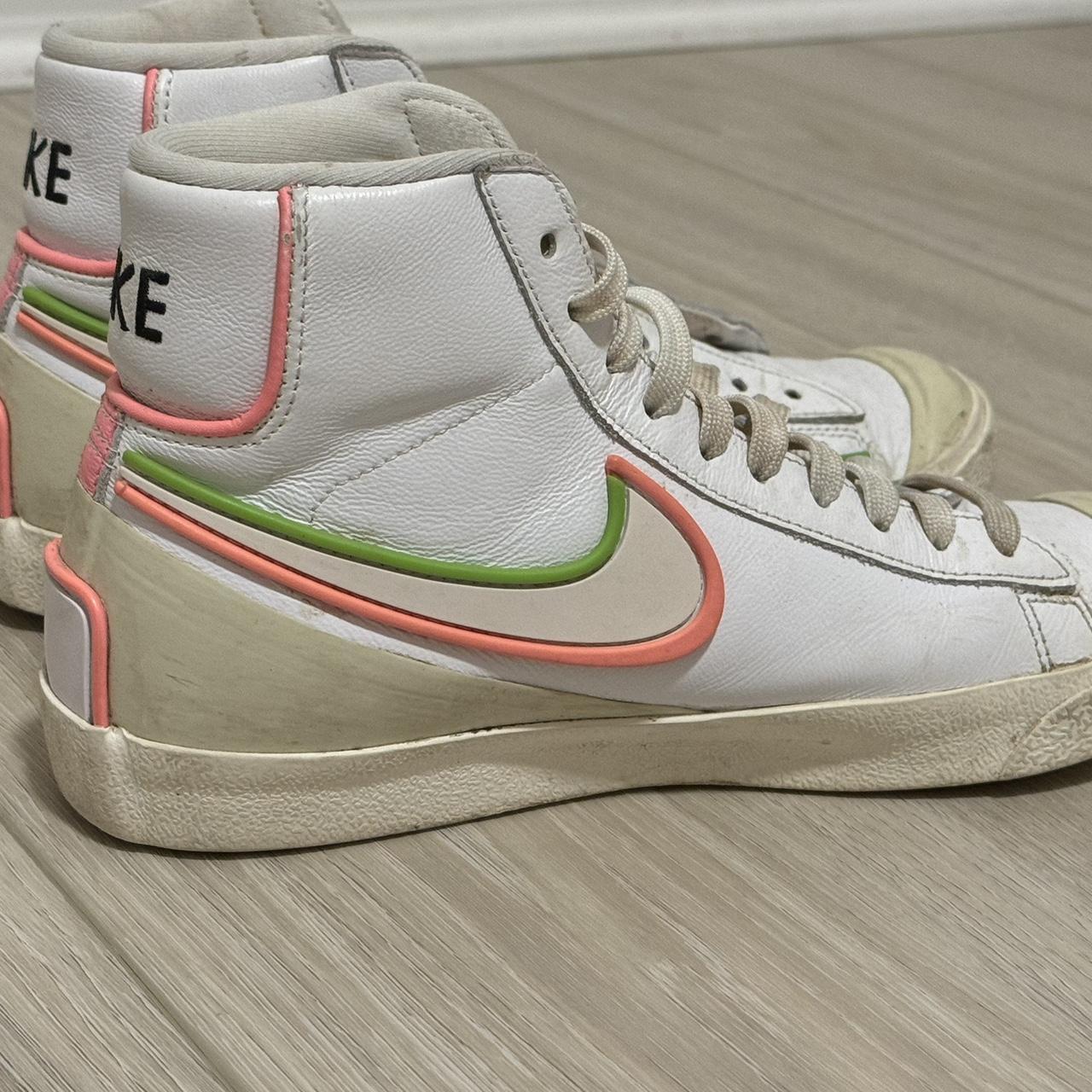 CUTEST nike blazers, in a rare pink and green Depop