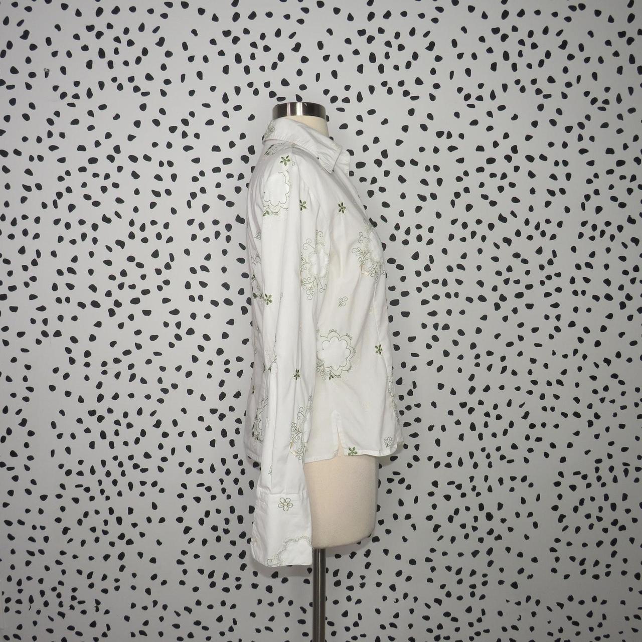 Source Unknown Women's Blouse - White/Green - S –… - image 6