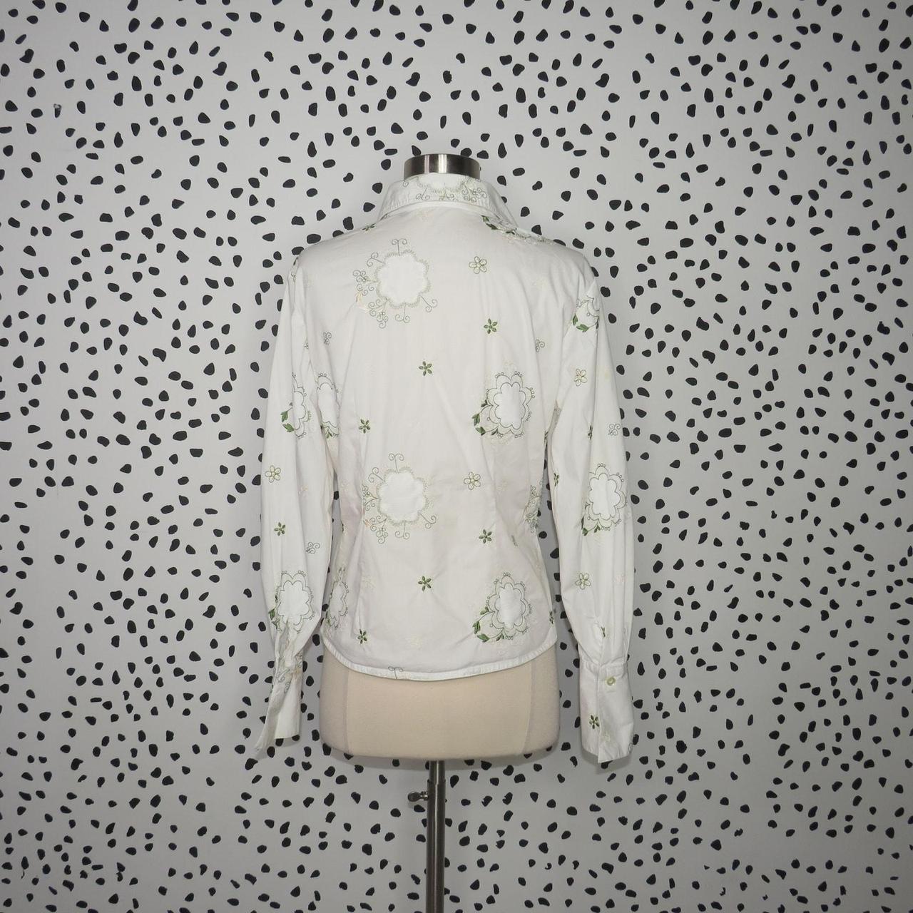 Source Unknown Women's Blouse - White/Green - S –… - image 5