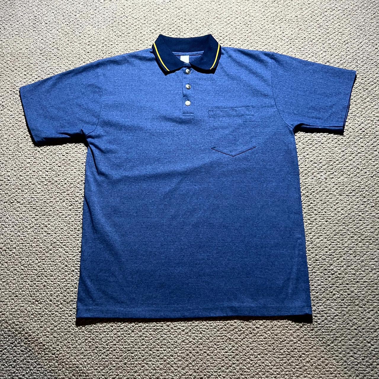 1990's Navy blank polo shirt - Made in Australia -... - Depop