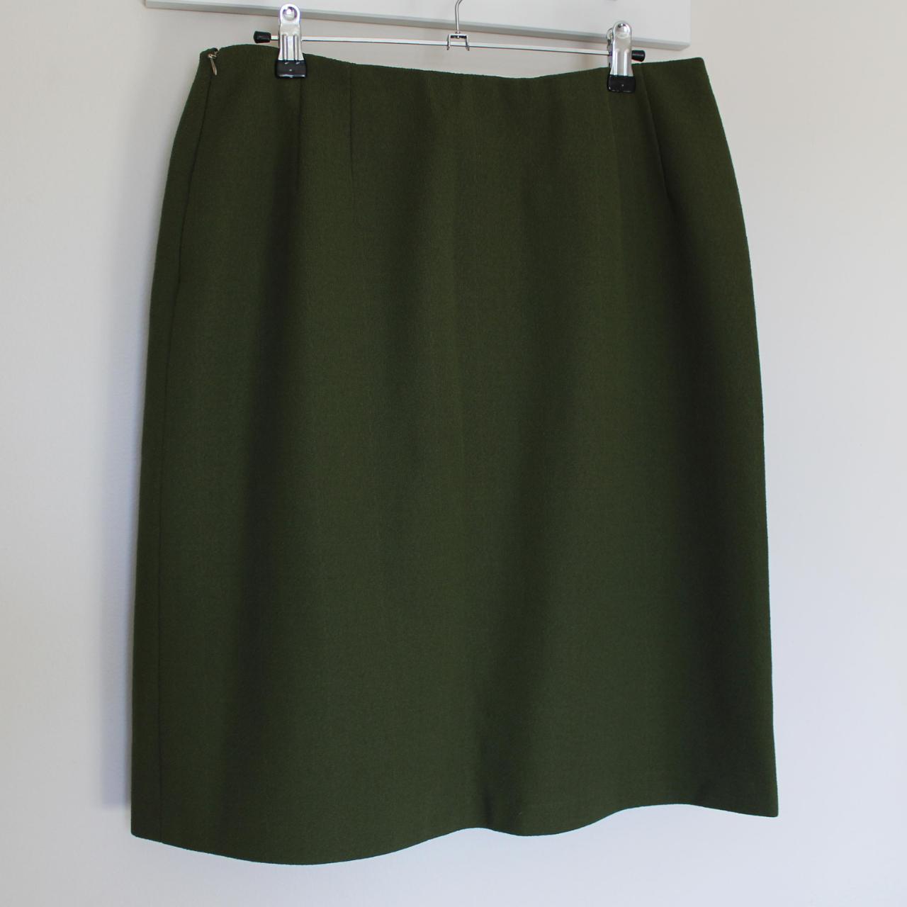 Gorgeous Earthy Green Vintage Mini Skirt Size - ... - Depop