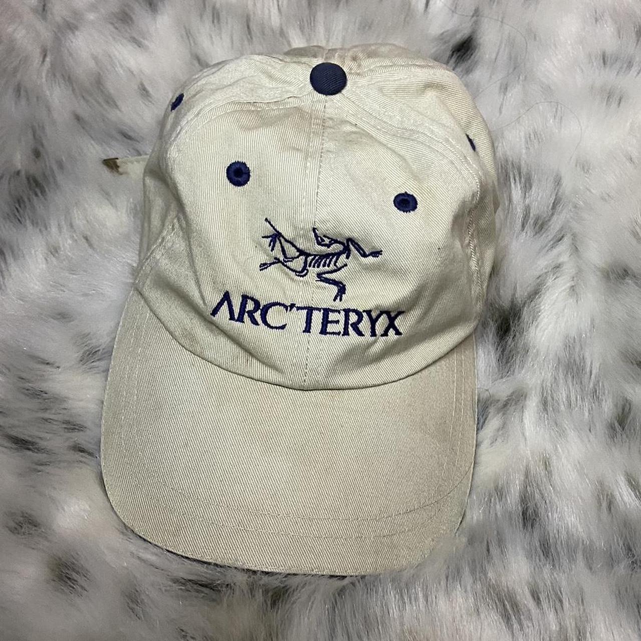 Arc'teryx Men's Cream and Navy Hat Depop