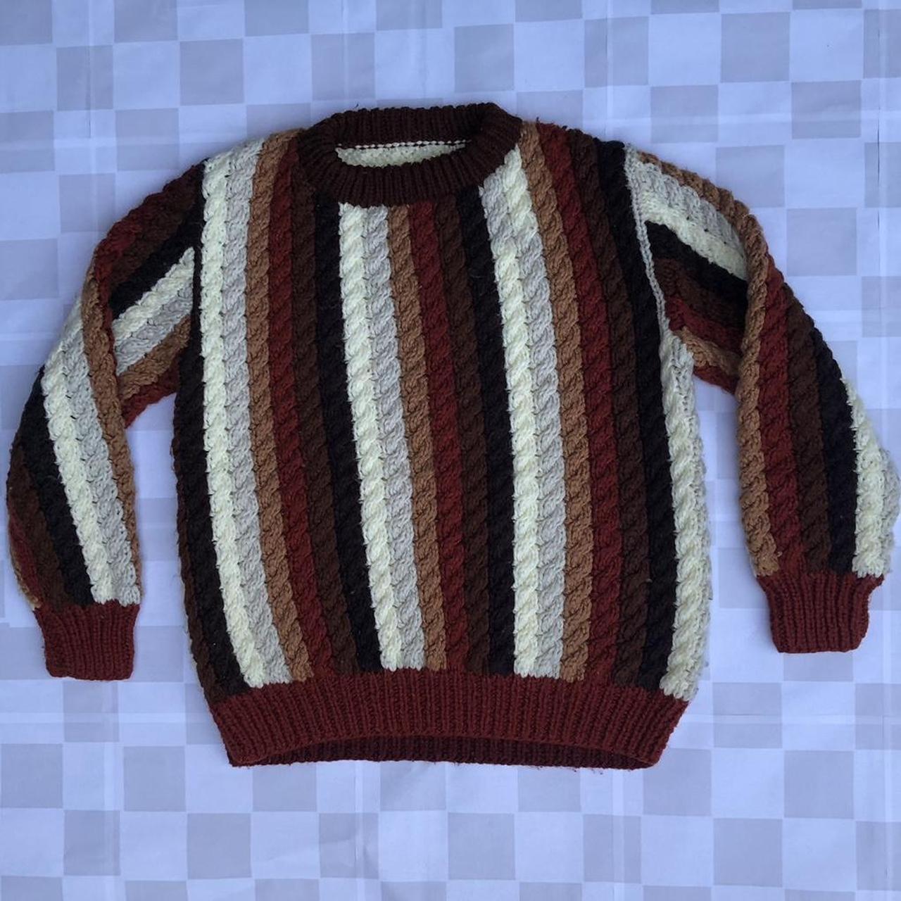 Sweater For Men Autumn Winter Vintage Stripe Sweater Pullover