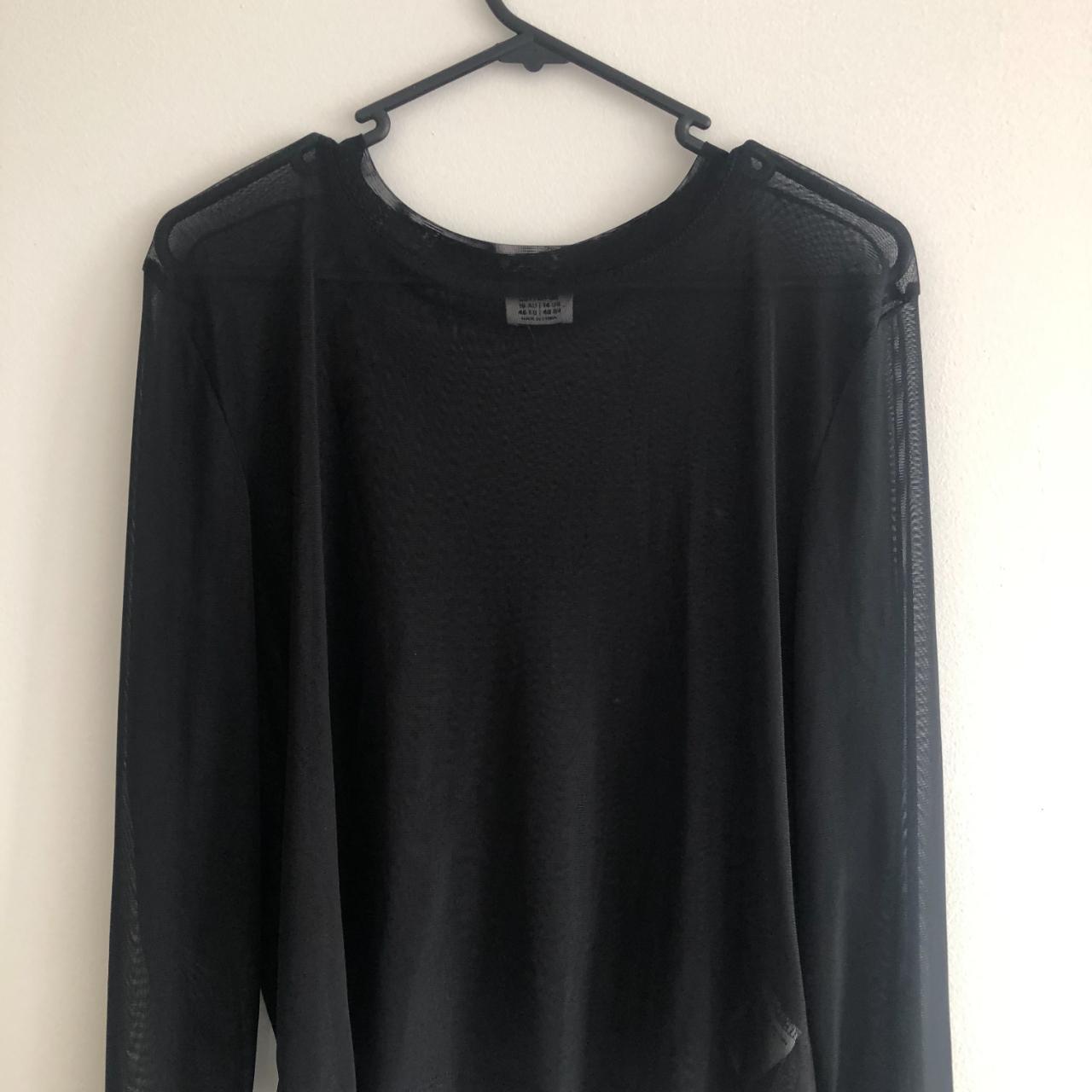 Cotton On Curve Mesh Shirt Black (Size 18) Excellent... - Depop