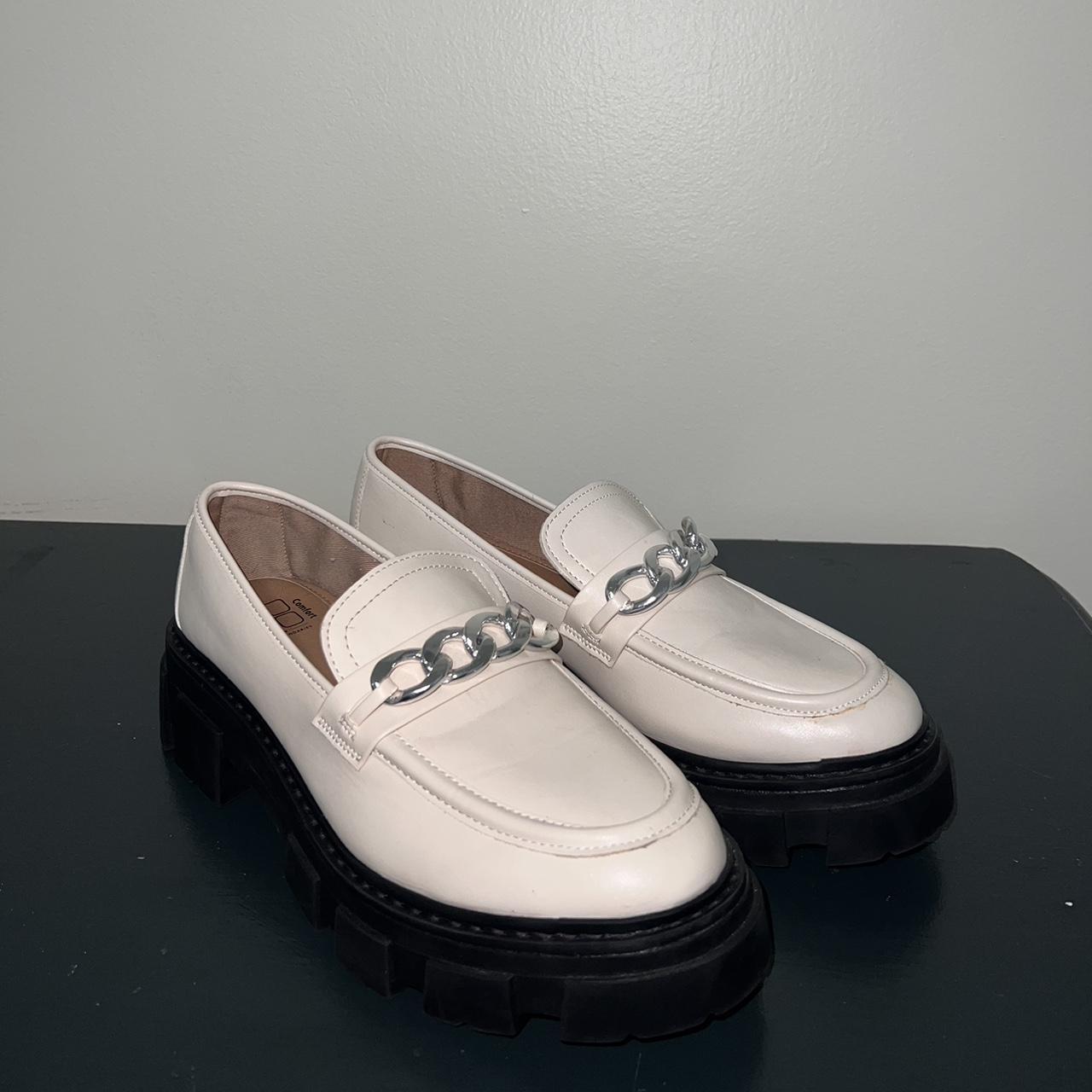 Silver platform hot sale loafers