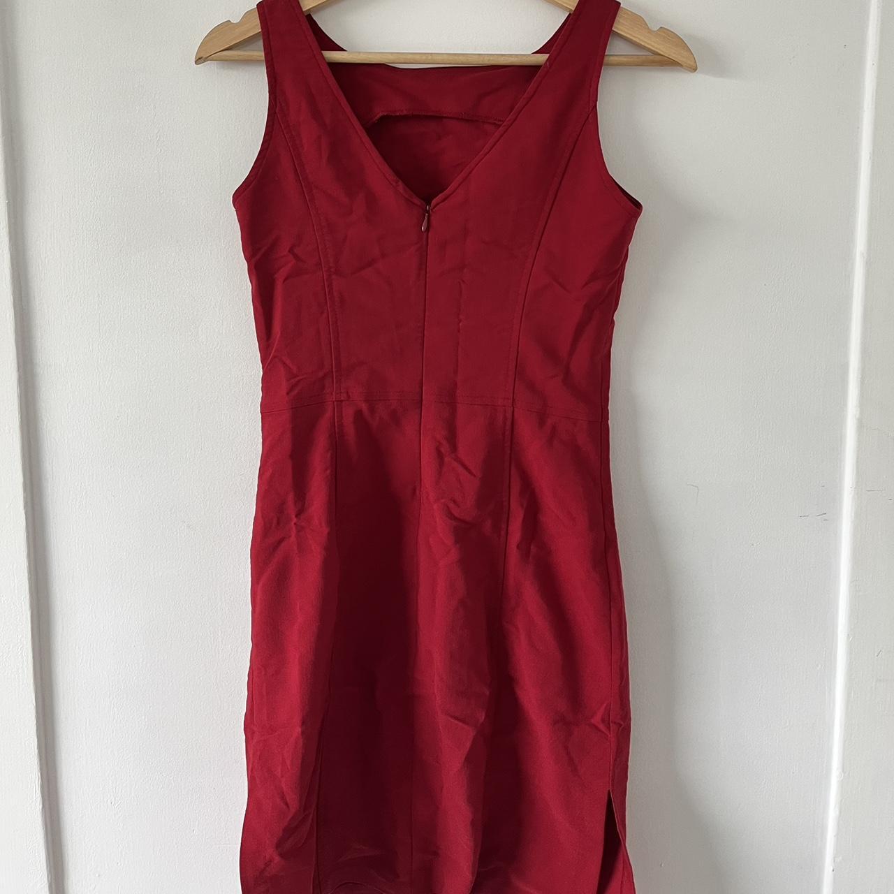 2000s RED ROMCON EXPRESS DRESS Hemmed to be short,... Depop