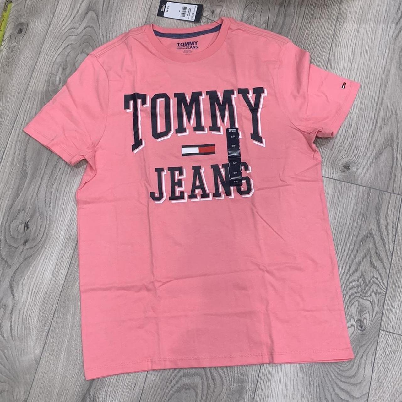 Tommy hilfiger pink cheap t shirt mens