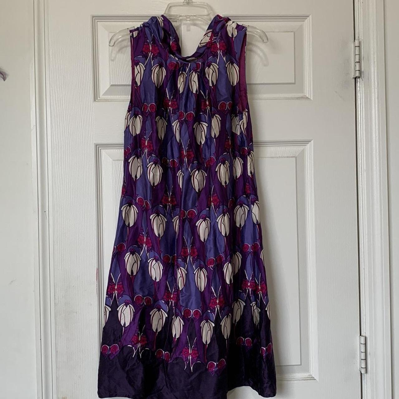 Oasis Women's Purple and Pink Dress | Depop