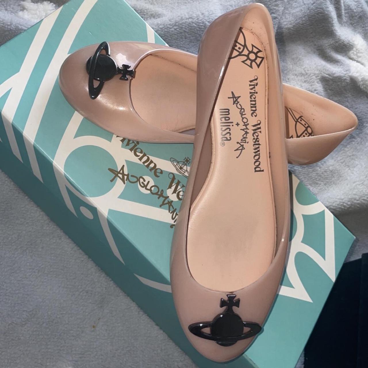 melissa vivvienne westwood pink flats worn twice Depop