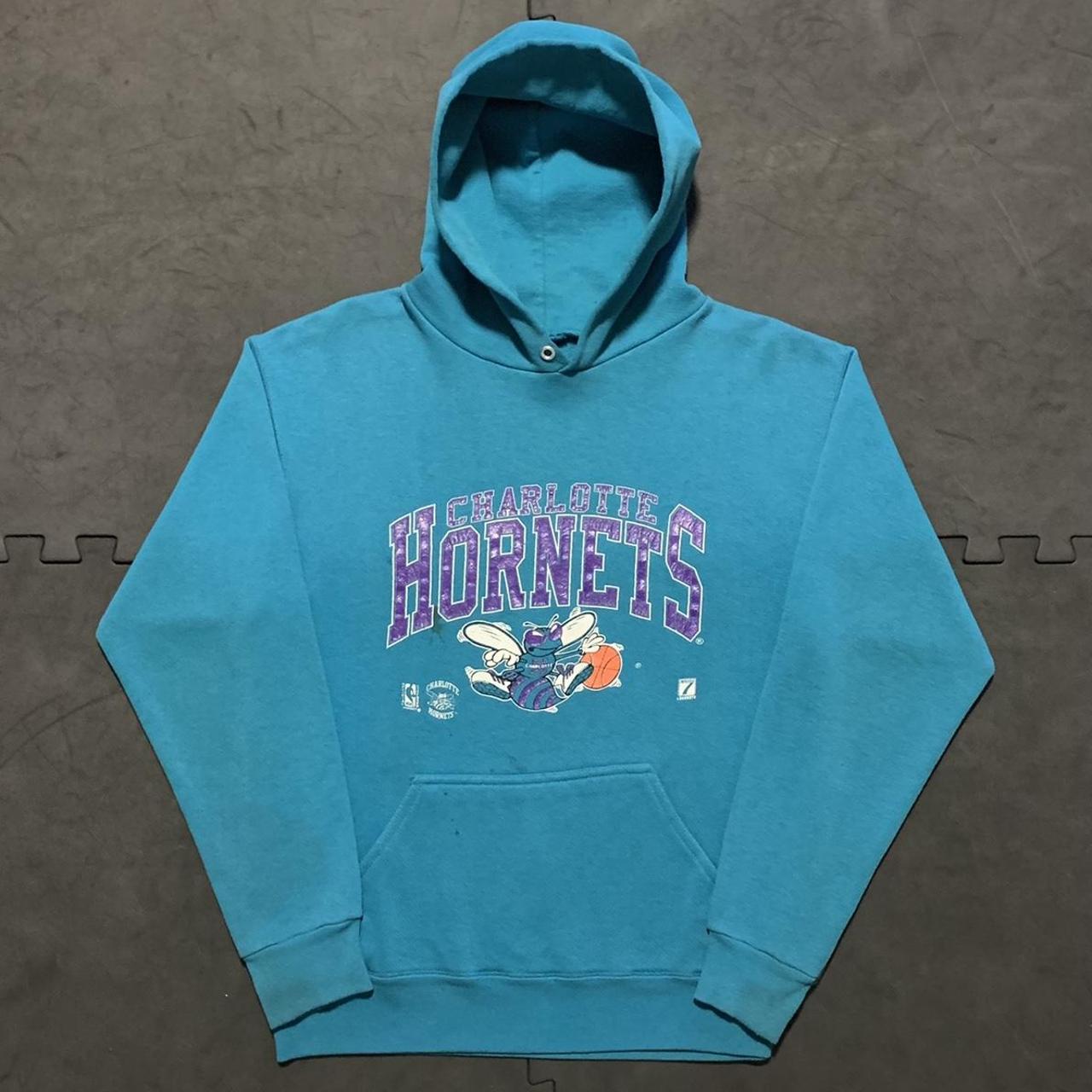 Vintage 1990s Charlotte Hornets Graphic Hoodie Depop