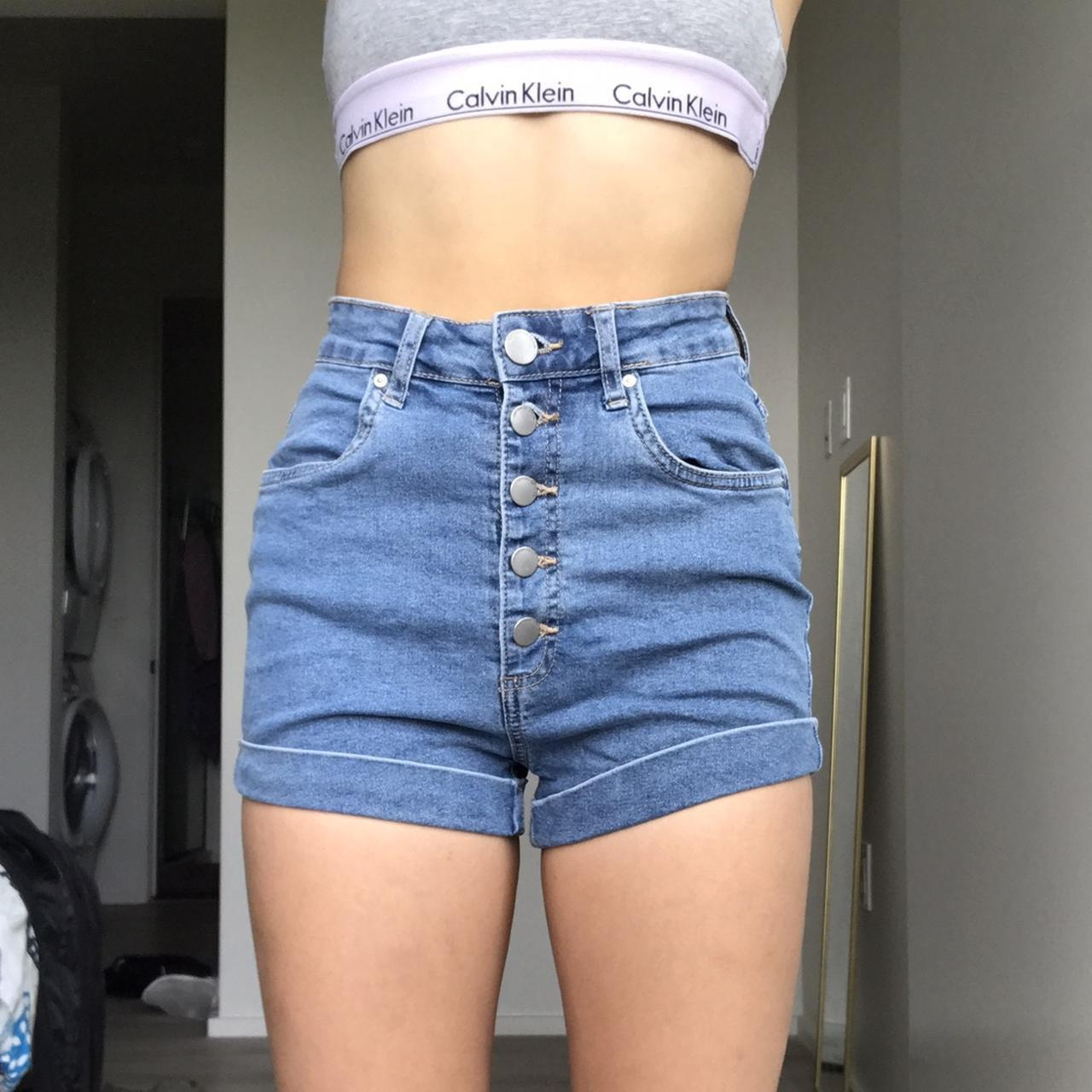 NWOT Cotton On High waisted denim mom shorts Worn... Depop
