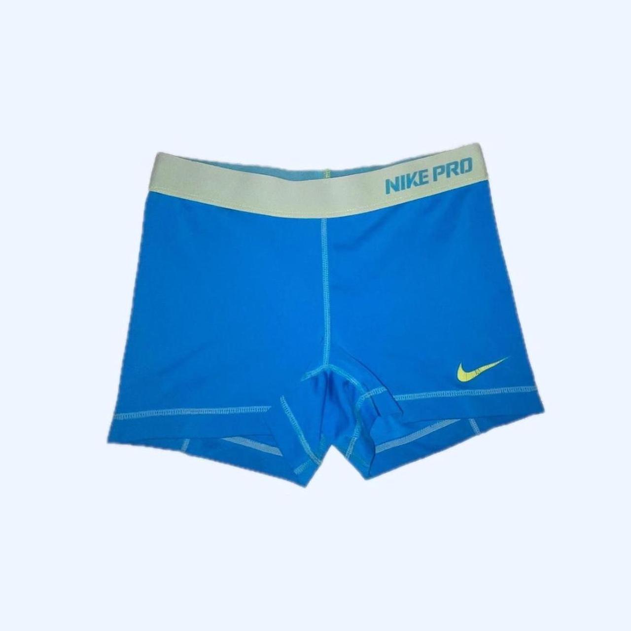 Blue Nike Pro shorts size small. A little faded on... - Depop