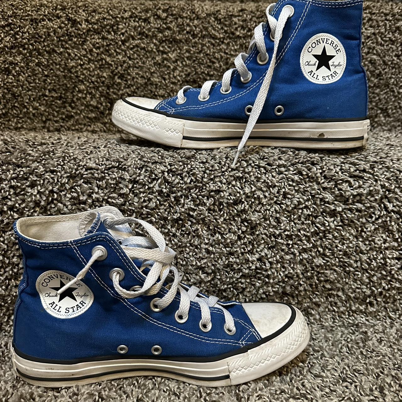 Blue converse ! 💙worn a lot but still in pretty... - Depop