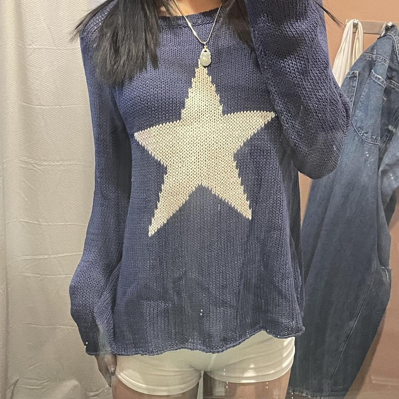 Anthropologie Women's Blue and White Jumper (4)
