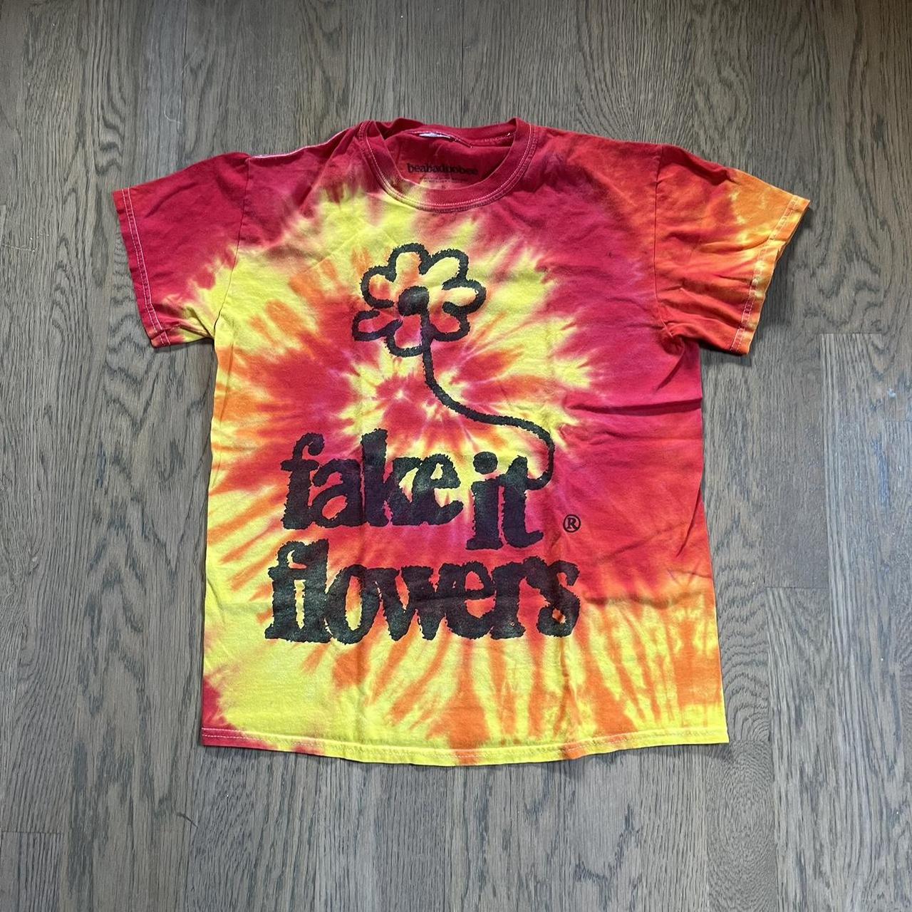 Beabadoobee Fake it Flowers tiedye tee merch Size... Depop