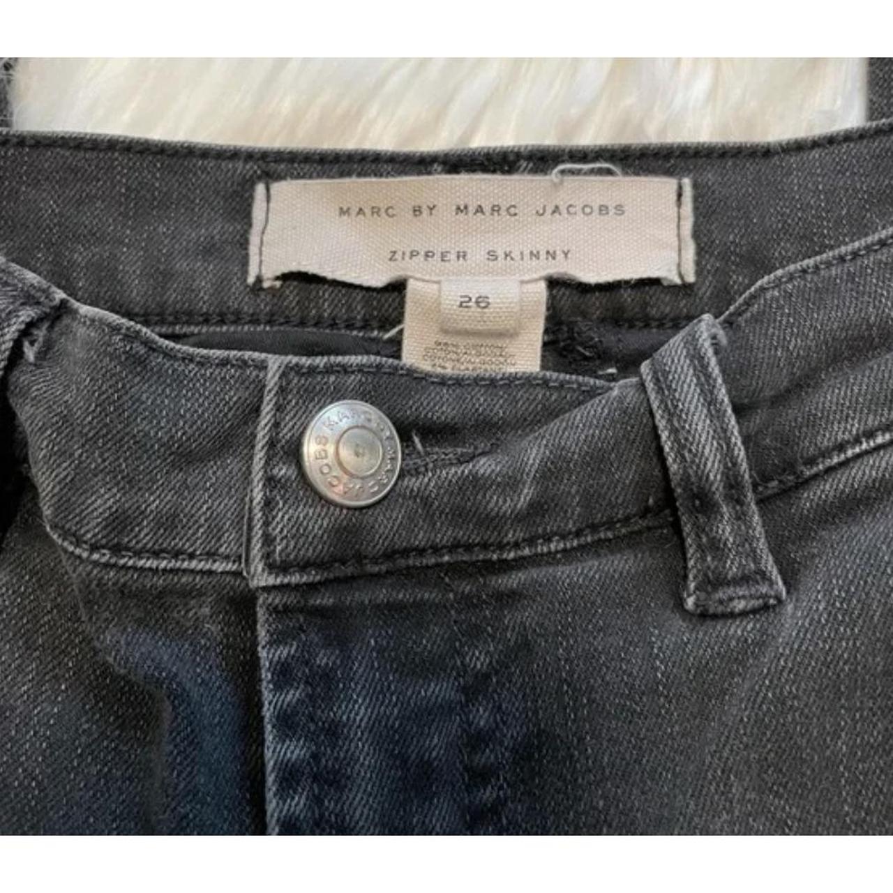 Marc Jacobs Zipper Skinny Jeans Black Faded Wash...
