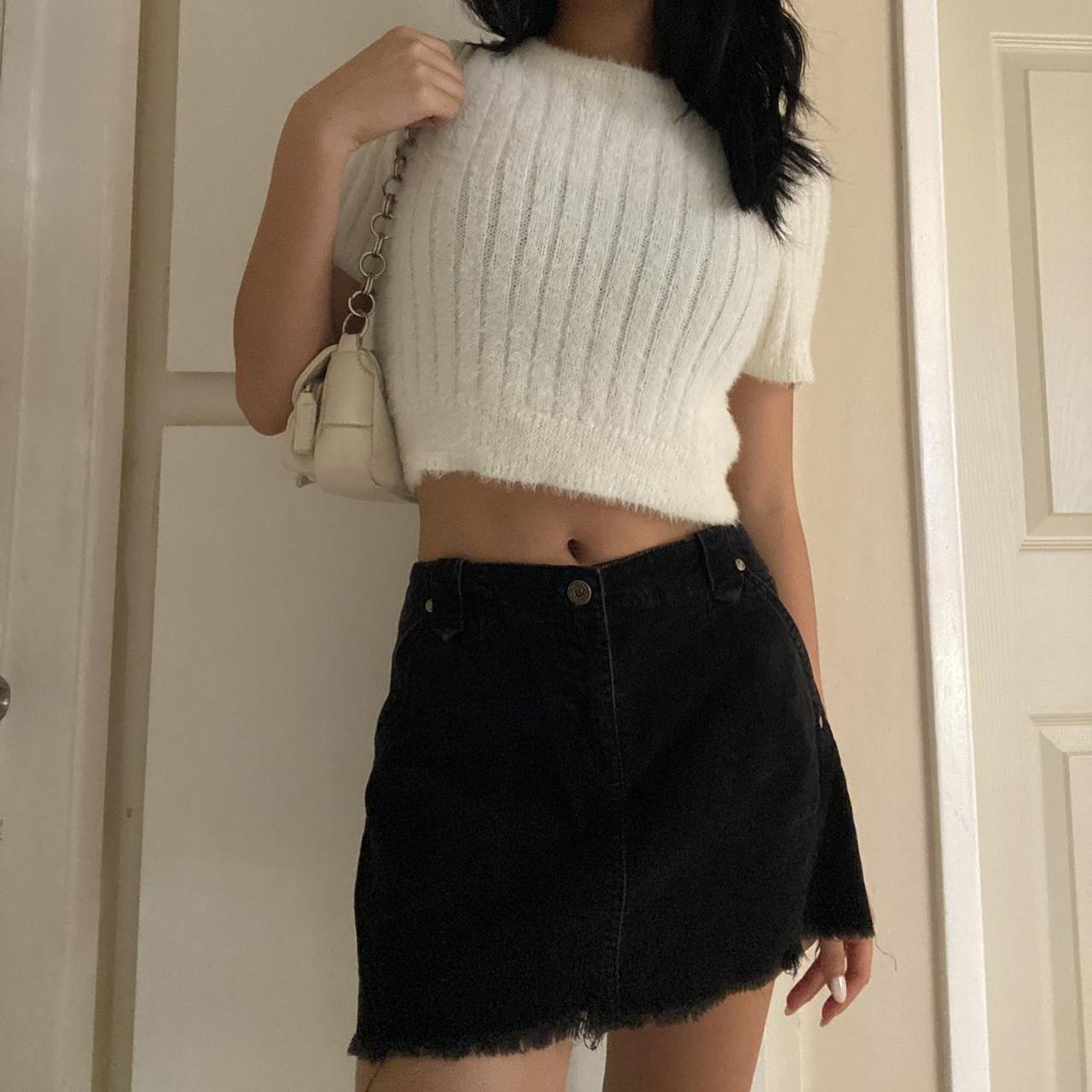 Zara fuzzy crop online top